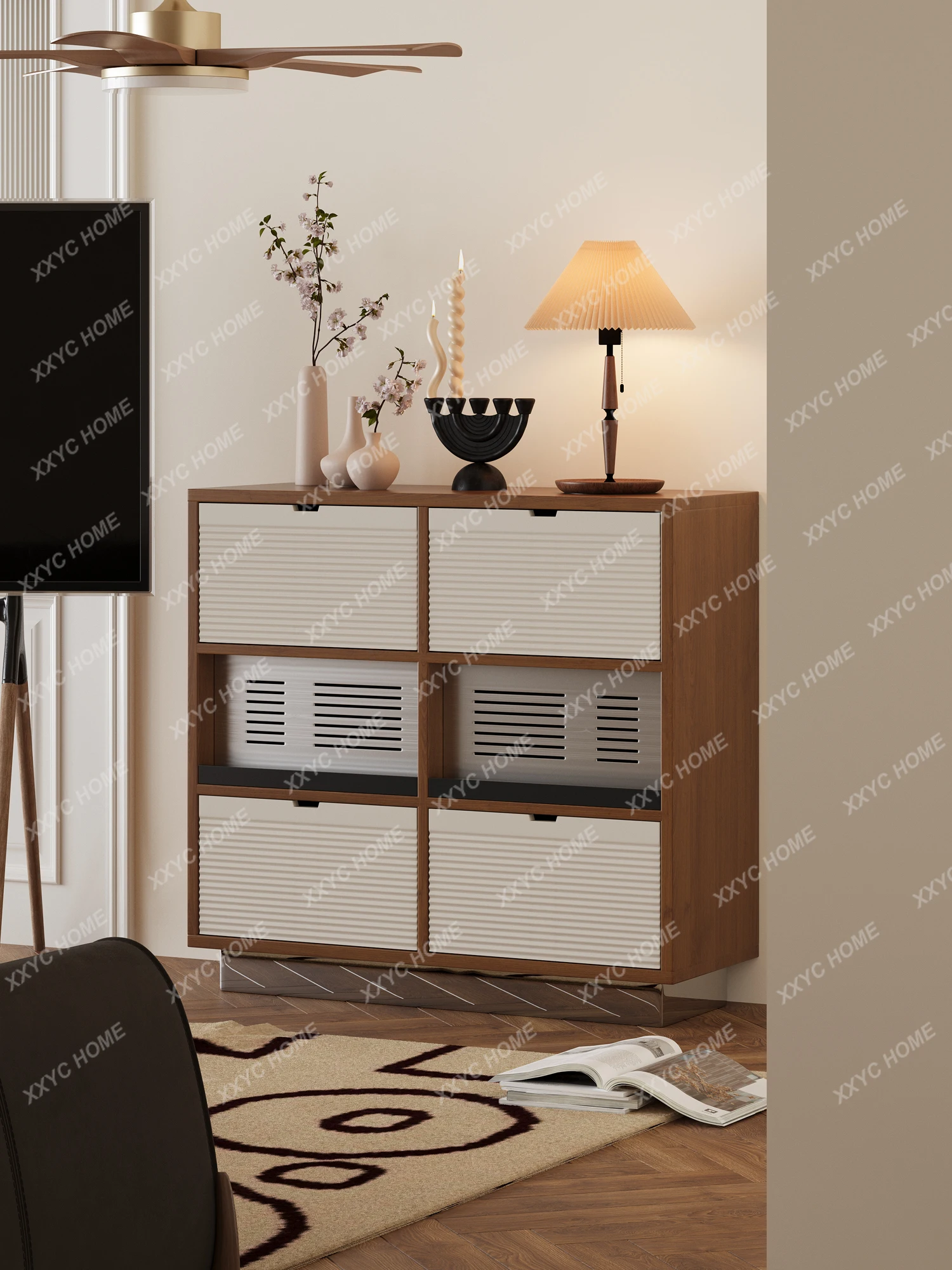 

DVLog retro double-layer bucket cabinet against the wall storage cabinet
