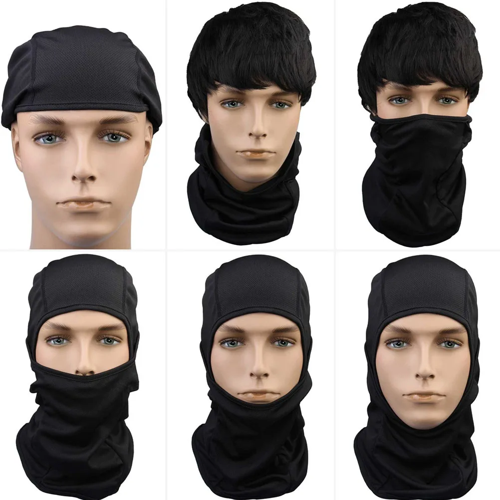 

2Pcs Black Windproof Ski Balaclava Face Mask Neck Warmer Multifunctional Motorcycle Outdoor Dust Sun Breathable Hood
