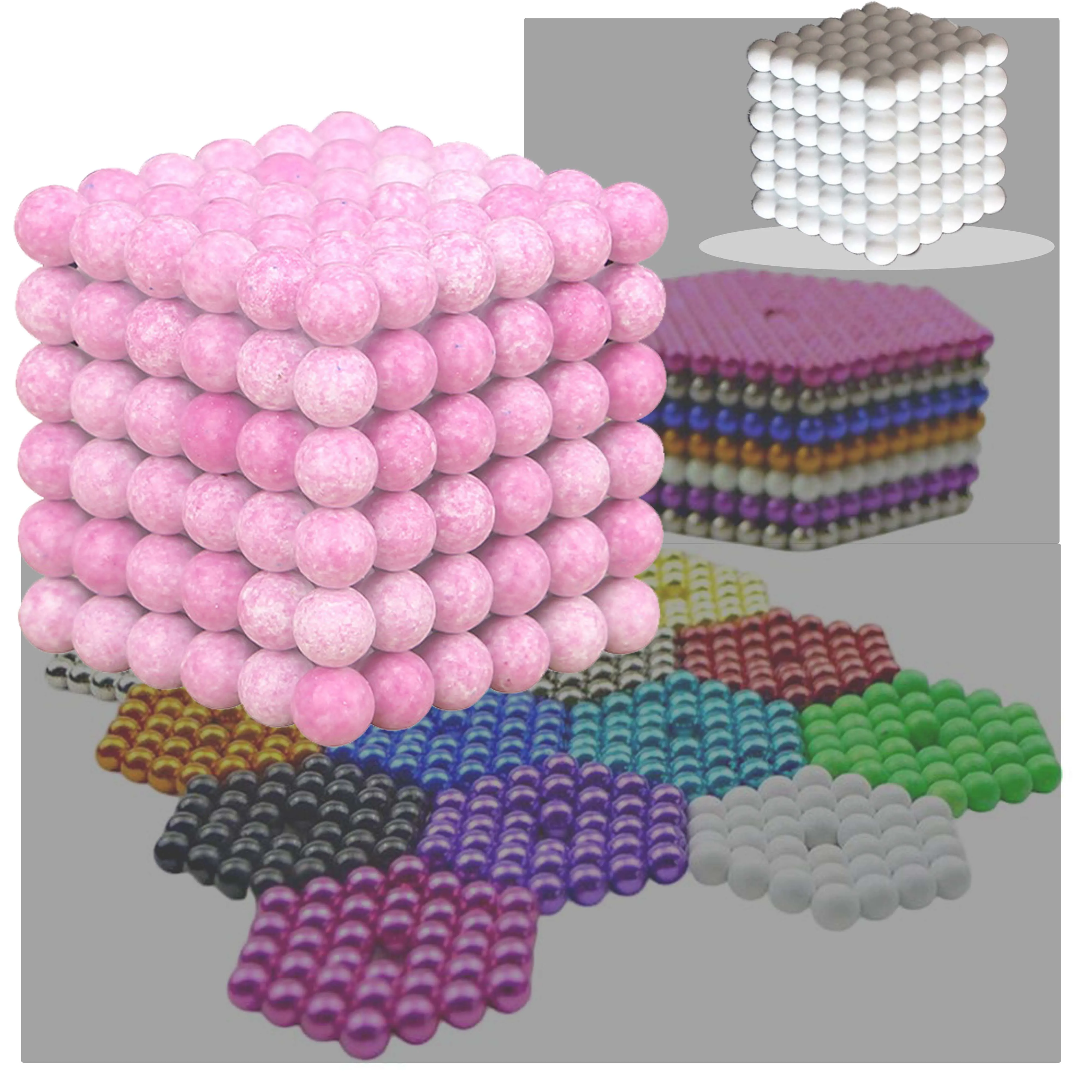 Neue weiße rosa runde Magnetkugel 5 mm bunte starke magnetische Hakenperlen für Kühlschrank Weihnachten DIY Mehrzweckdekoration