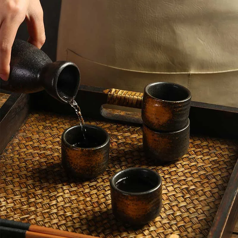 Japanese Style Vintage Ceramic Wine Cup 50ml Irregular Mug Drinking Ware Restaurant Shochu Wine Glasses Mug Gift Home Decoration