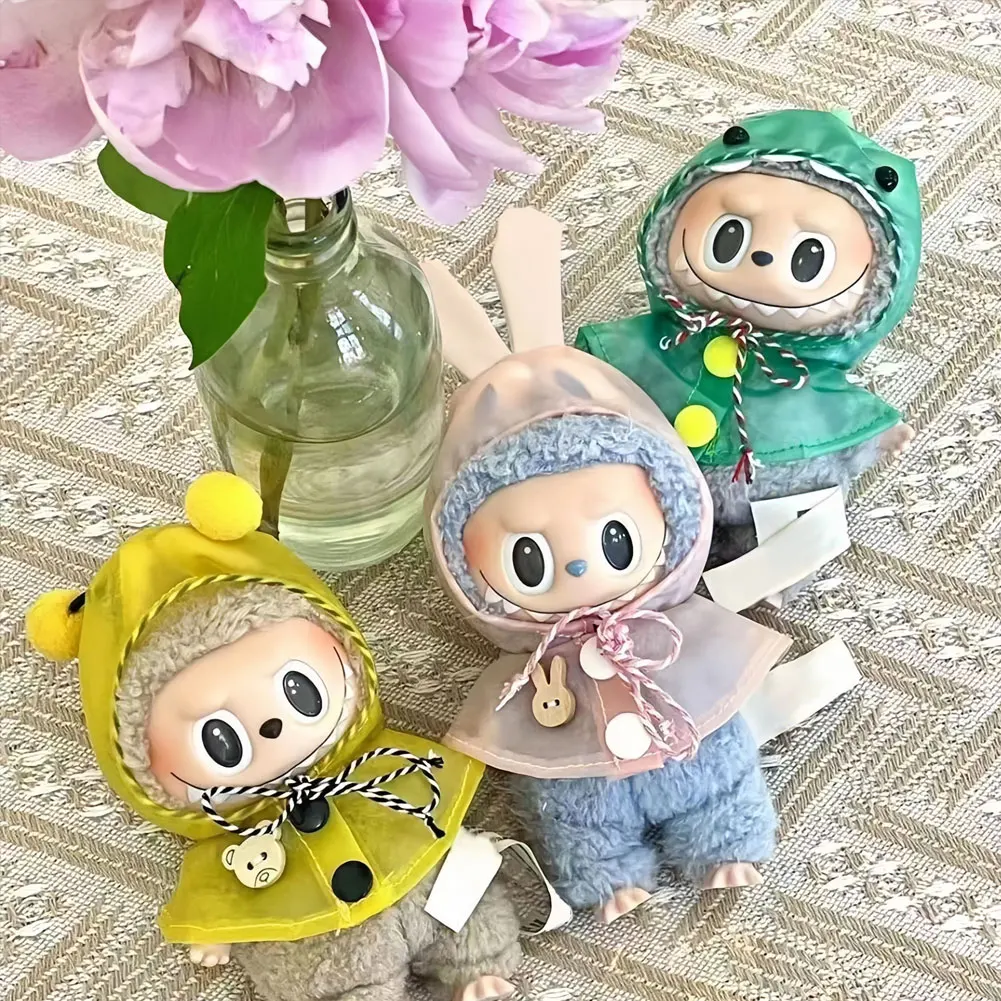 

Kawaii Mini Doll Clothes For 17cm Labubu Raincoats Dolls Accessories Fashion Clothes Lovely Decoration Kids Gift