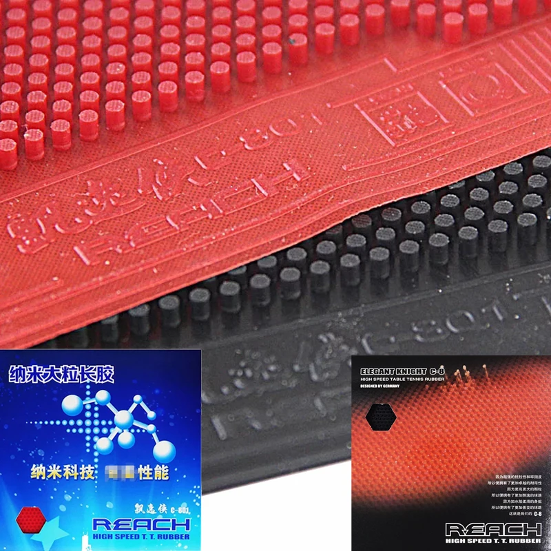 الوصول إلى C-8 C-801 مطاط تنس الطاولة OX جزيئات كبيرة جدًا ارتفاع حوالي 3.0 مم نقاط طويلة مطاط بينج بونج متين للغاية