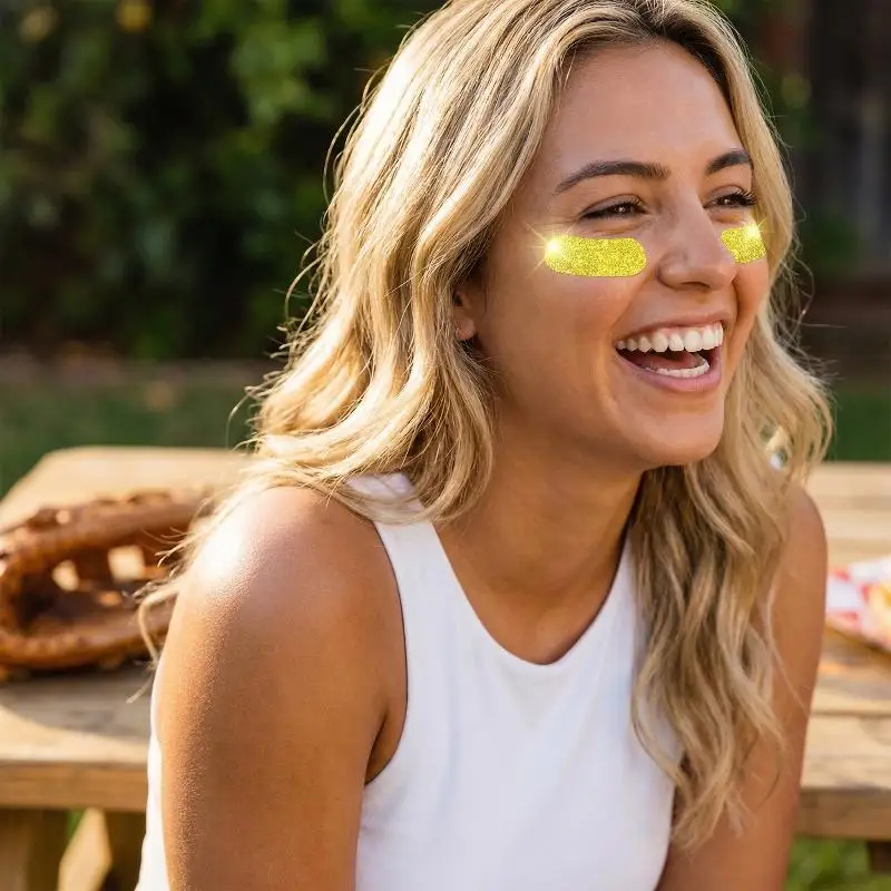 

Блестящие наклейки для лица и тела на тему бейсбольной вечеринки, водонепроницаемые, легко наносятся, для украшения на день рождения, школьные мероприятия, спортивные игры