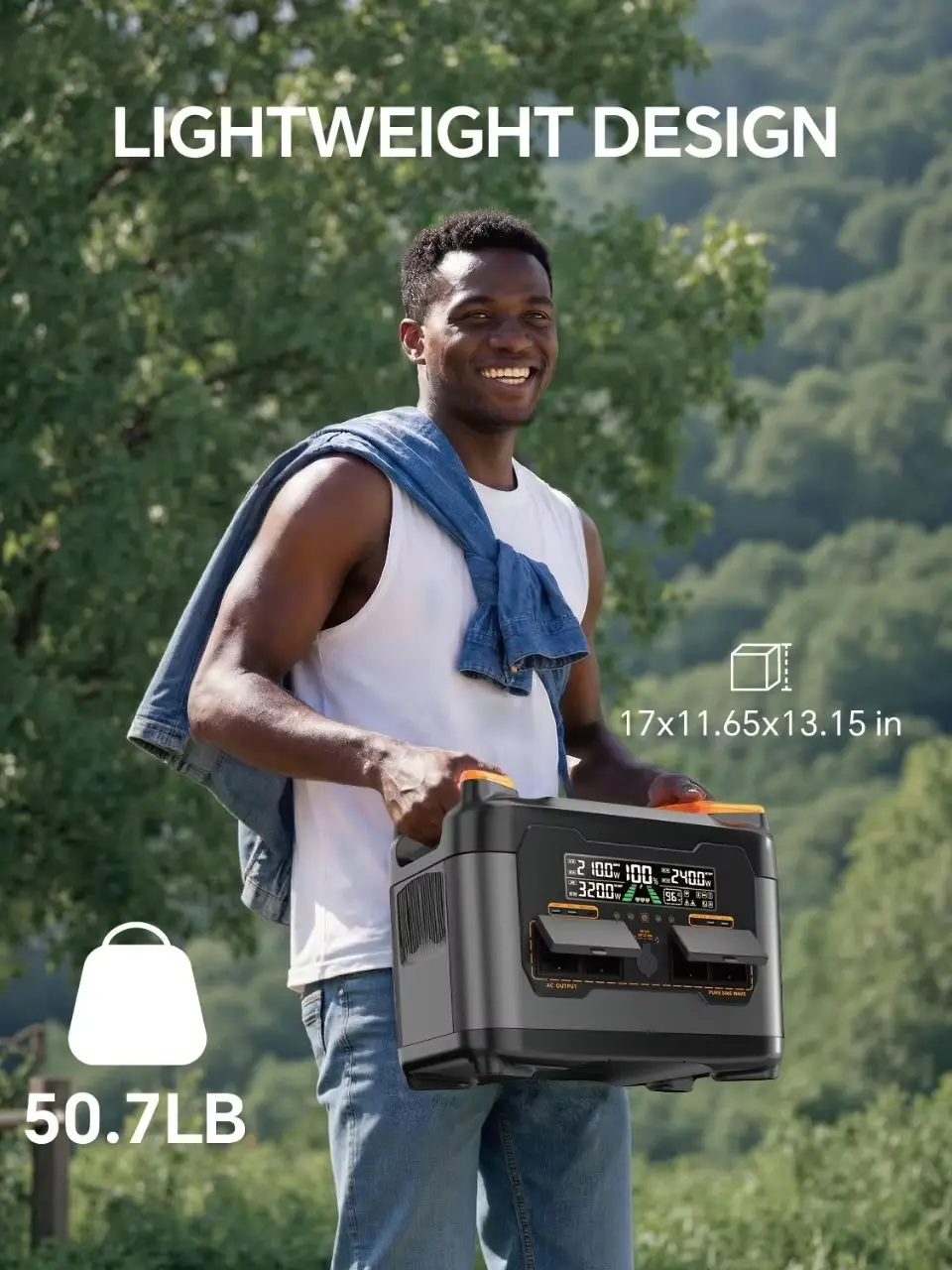 NECESPOW S2400 Tragbare Powerstation 2400W Ausgangsleistung 2048Wh LiFePO4-Batterie 20ms USV-Backup 13 Anschlüsse 1,5 Stunden Schnellladung App-Steuerung