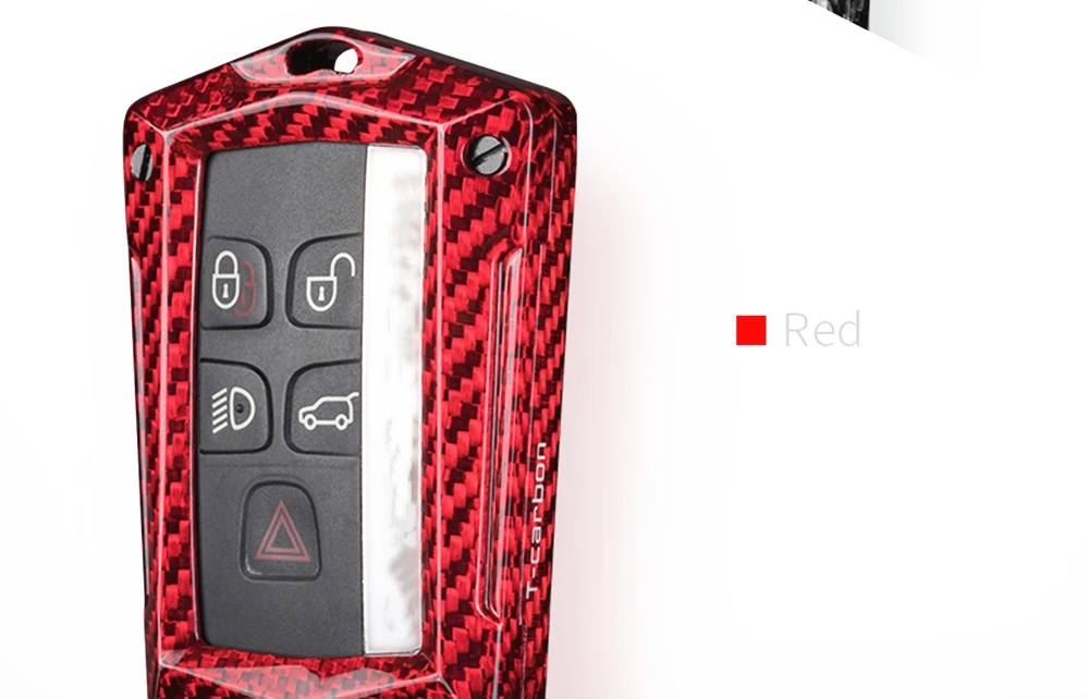 Carbon Fiber Remote Smart Key Case Shell Fob Cover Trim Bag Holder Hull Decor For Land Rover Range Jaguar XF 2012-2020