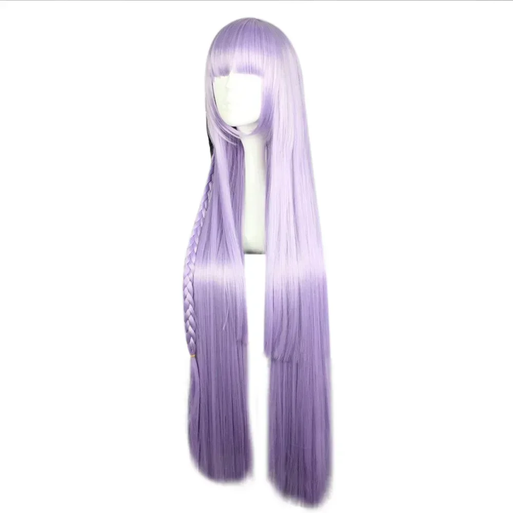2025 Perruque de cosplay violette lisse et longue, cheveux synthétiques Ronpa Kyouko Kirigiri