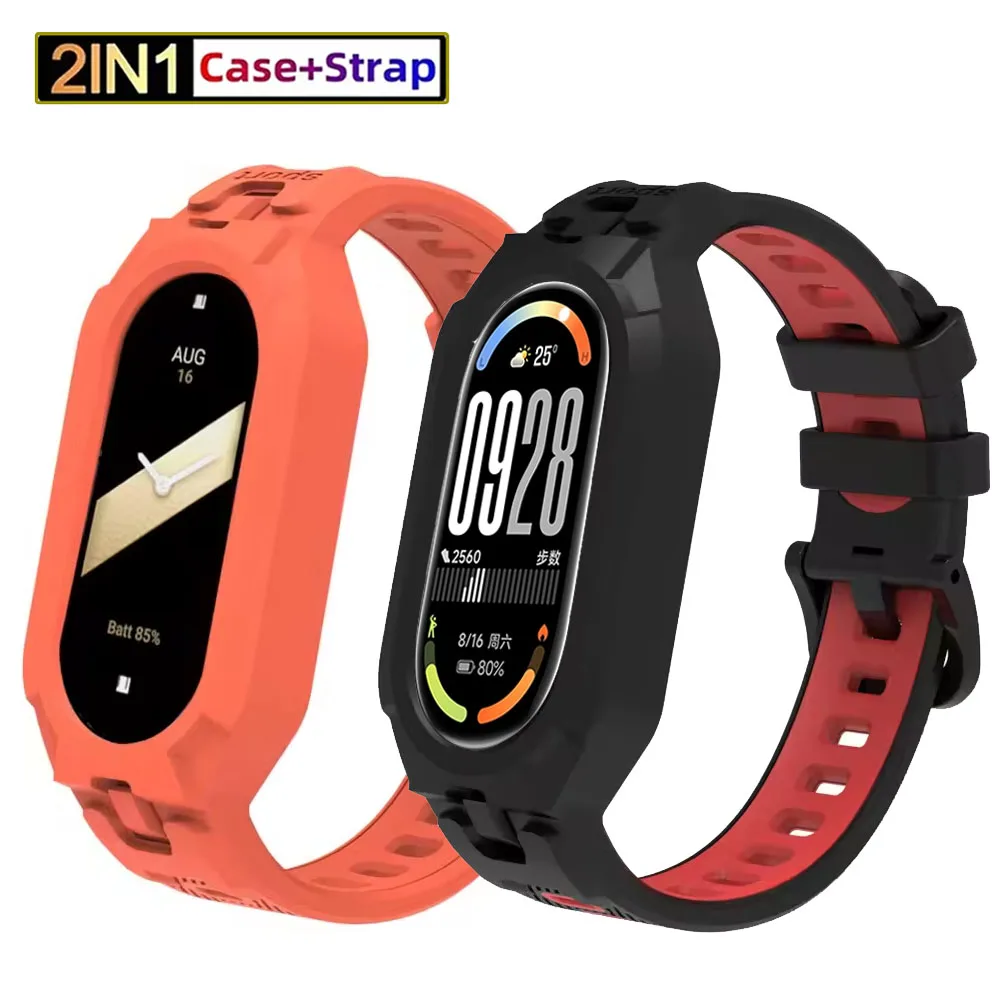 TPU Fall + Armband Für Xiaomi Mi Band 10 9 8 Armband Sport Armband Für Xiaomi Mi Band 10 Smartwatch zubehör Soft Cover Correa