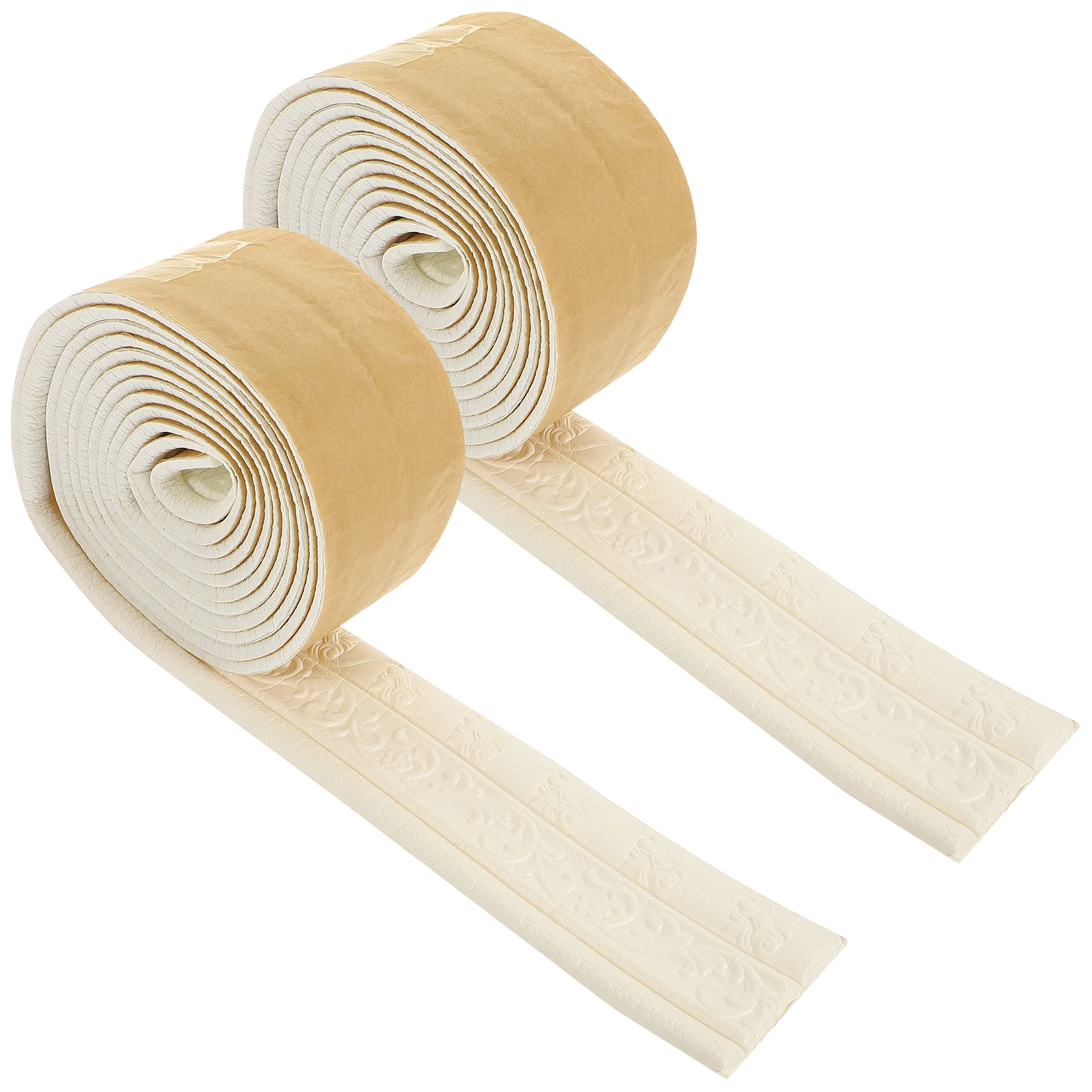 

2 Pcs Self Adhesive Wall Trim Sticker 4cm Copper Waist Line Flexible Peel Stick Corner Molding For Wall Cabinet Edge Tile