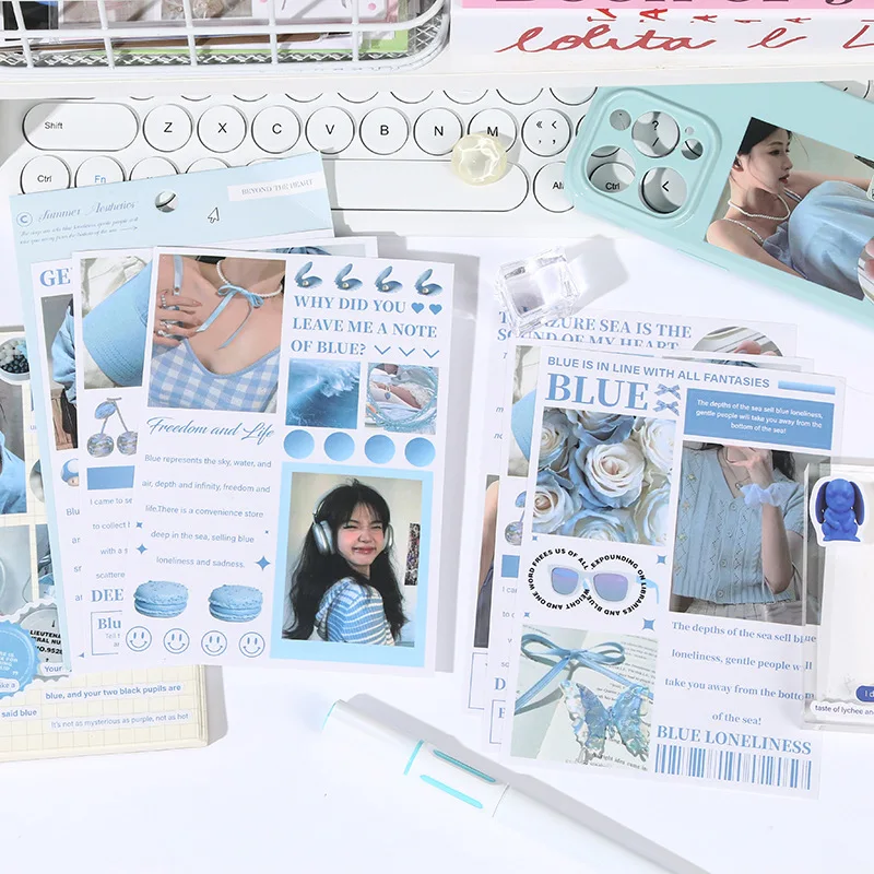 8 Uds. De pegatinas coreanas de la serie Moonlight Waltz, álbum de recortes romántico suave, diario, decoración DIY para niñas, funda de teléfono, taza, calcomanía para equipaje