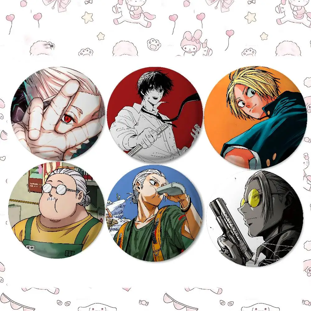 Anime S-Sakamoto Days Badges Tinplate Soft Button Pin Brooch Metal Badge Custom Jewelry Accessories Hat Bag Lapel