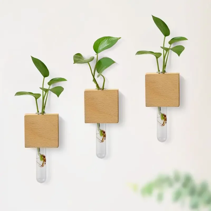Refrigerator Stickers Test Tube Vase Home Decor Hydroponic Vase Living Room Wall Decoration Magnetic Vase