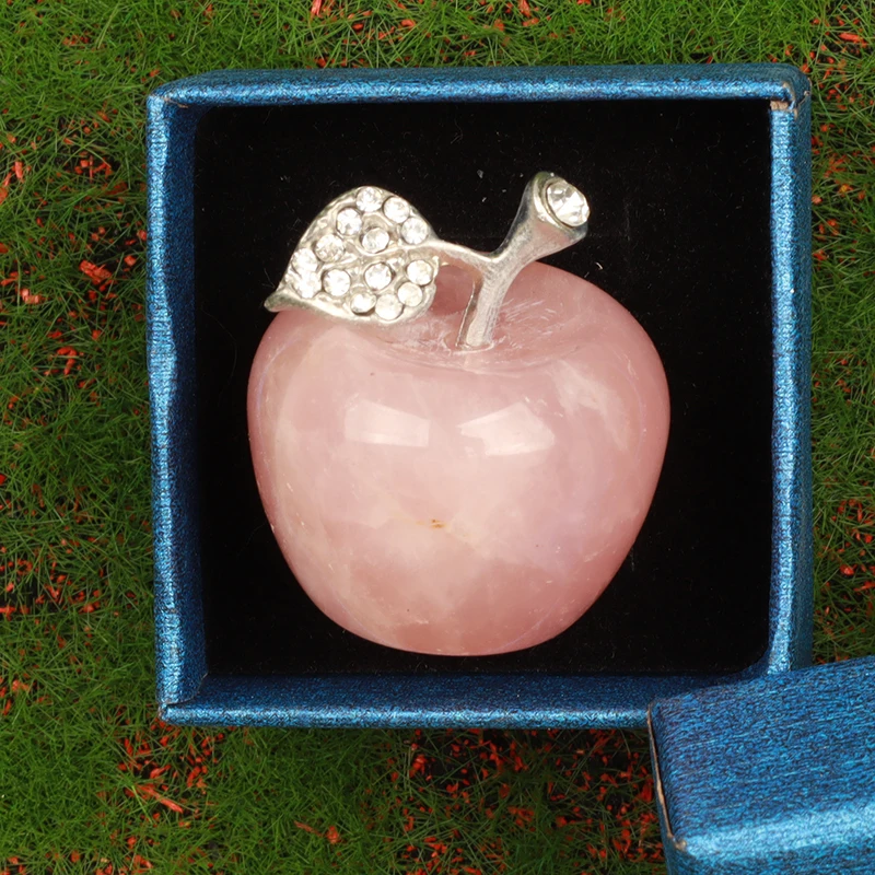 Figurine de pomme d'oeil de tigre, pierre précieuse de guérison de fruit d'amour de cristal, décor à la maison de bricolage, ornement de méditation, cadeau de Feng Shui