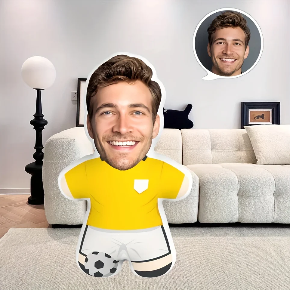 1 Custom Football Photo Pillow Personalized Photo Pad, Home Decoration, Sports Activity Pillow, Birthday And Holiday Gifts, Uniq