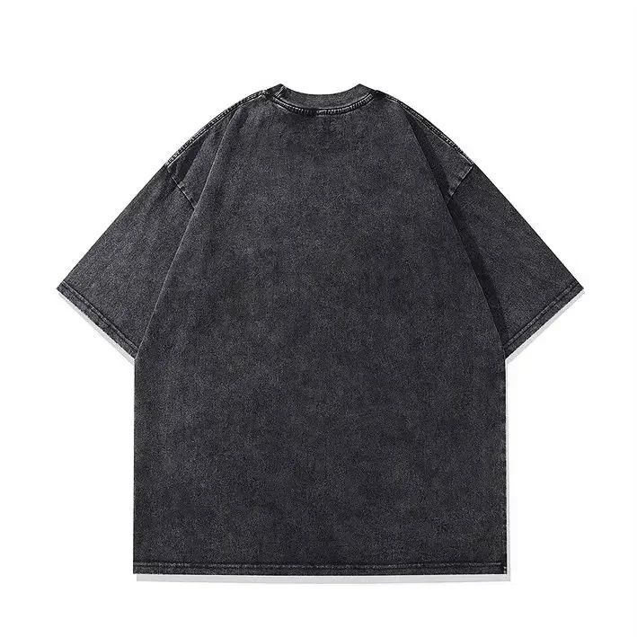 2026 High Quality Funny Distressed Doll Face Meme Smoking Oversized T Shirt  Cotton Vintage Washed T-shirt for Men Women