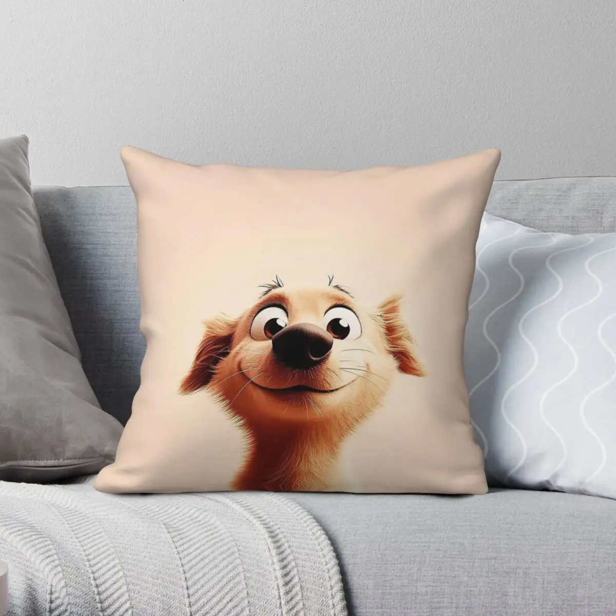 

Квадратная наволочка с широкими глазами чудес, золотистый ретривер, полиэстер, лен, бархат, креативная декоративная наволочка на молнии для кровати