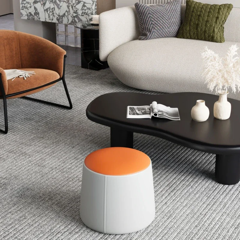 

Modern Simple Small Stool Sitting Room Tea Table Stool Sedentary Sofa Household Low Shoes Changing Stools Ottomans Furniture