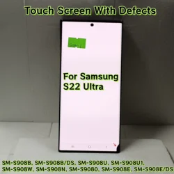 100% testowy wyświetlacz AMOLED do Samsung Galaxy S22 Ultra 5G LCD S908 S908U SM-S908B/DS Digitizer z ekranem dotykowym i czarnymi kropkami