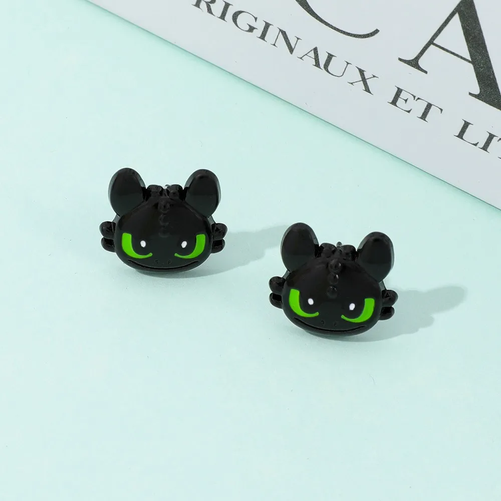 Cartoon Ohnezahn Metall-Emaille Ohrstecker Anime Niedliche Charakter-Ohrringe Schmuck Geschenk für Mädchen Urlaubs-Accessoire – Detail 4