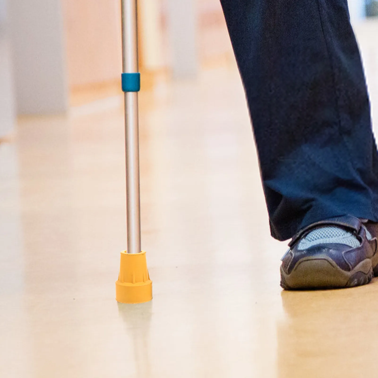 

6Pcs Anti-Slip Walking Stick Pole Tips Heavy Duty Rubber Cane Foot Pads for Stable Grip on Concrete Asphalt Gravel Trails