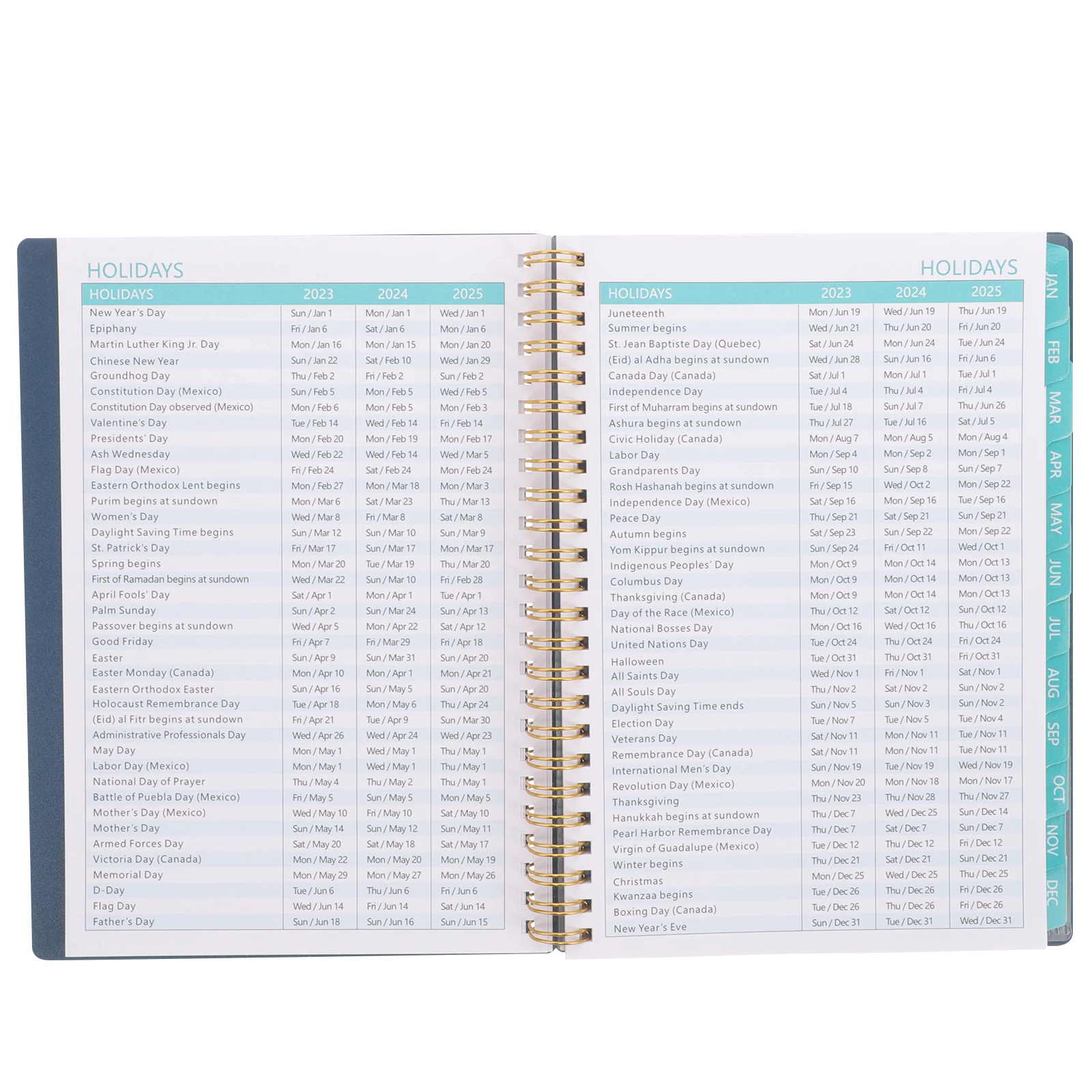 

PP Cover Notepad Monthly Book for College School Metal Work Schedule Academic 2024 Portable Writing Notebook Coil for Teenagers