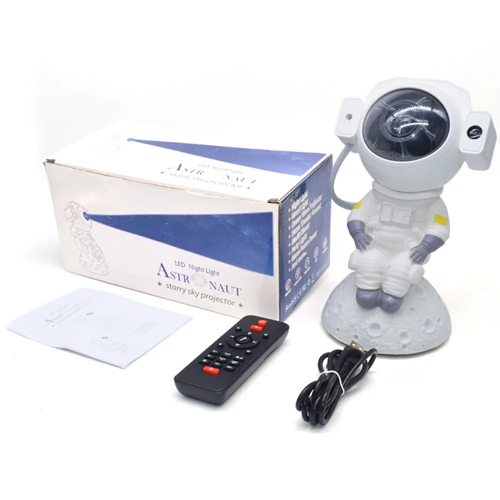 Remote Control Astronaut on The Moon Starry Sky Projection Lamp Creative Universe Night Lamp Water Pattern Starlight Projector