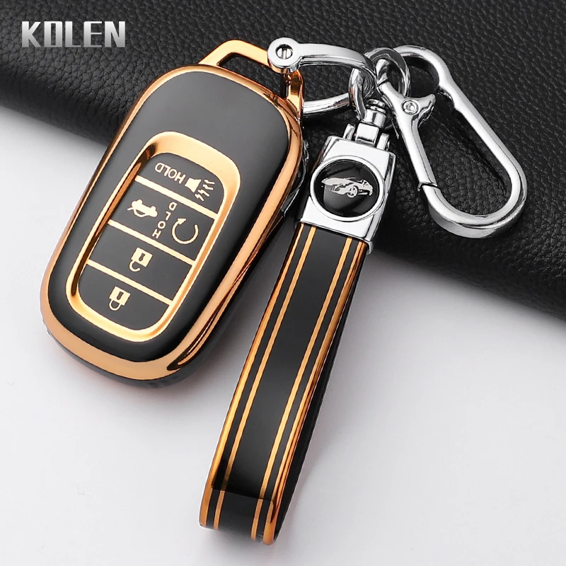 Fashion TPU Car Key Case Cover For Honda Civic 11th 2022 Accord CR-V HR-V Pilot Vezel ZR-V 2023 2024 Key Protector Shell Fob Bag