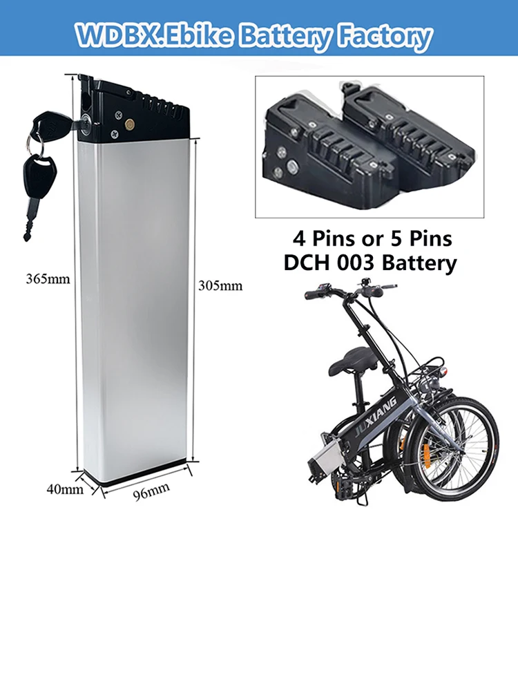 48V 14Ah Folding Ebike Battery 36V 10.4Ah 12.8Ah For Samebike Rich Bit TOP-860 TOP-730 Foldable Electric Bike Battery DCH003