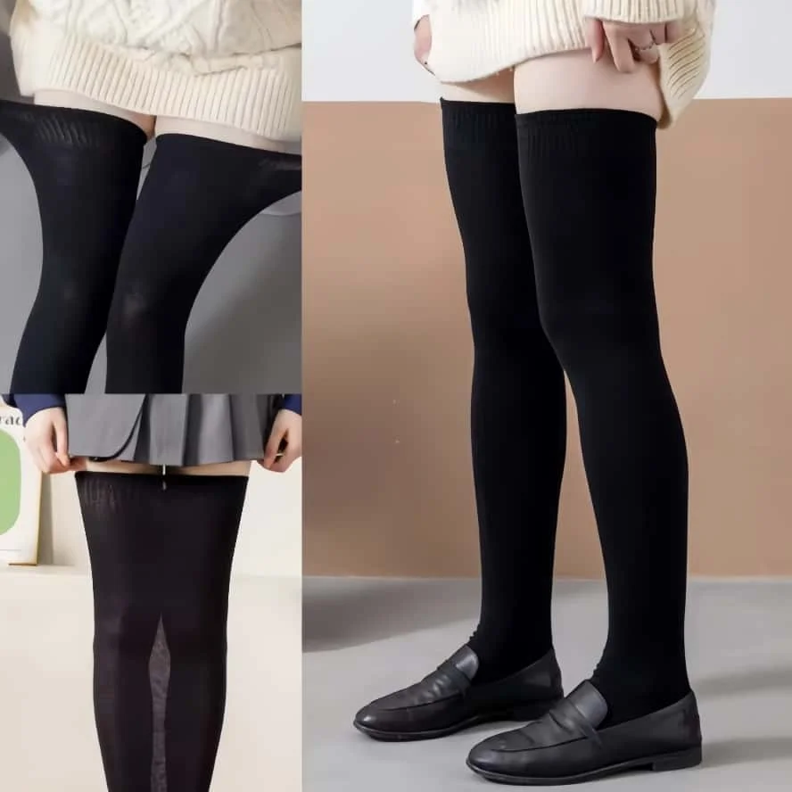 Ladies Plus Size Elastic Thigh High Stockings Over The Knee Leg Warmer Autumn Winter Long Socks for Oversize Women 3XXXL 100KG