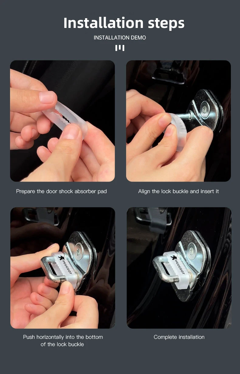 Car Door Shock Absorber Pad Door Lock Protection Gasket For Peugeot 206 308 208 207 3008 307 2008 508 407 5008 408 4008 Rifter.
