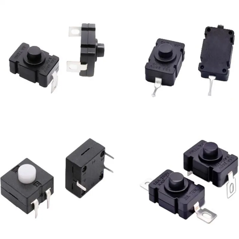 5pcs KAN-28 1.5A250V Flashlight Switches Self Locking SMD Type 18 x 12mm Push Button Switches