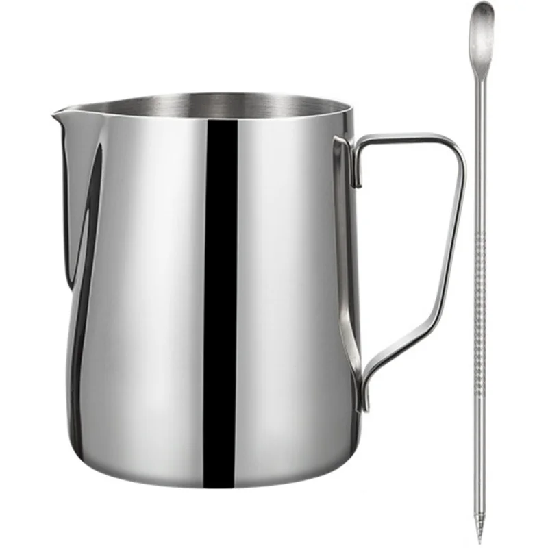 ABJN-Milk Coffee Cappuccino Latte Steaming Pitcher, Milk Frothing Pitcher, Thicker Version 350Ml 12Oz Stainless Steel