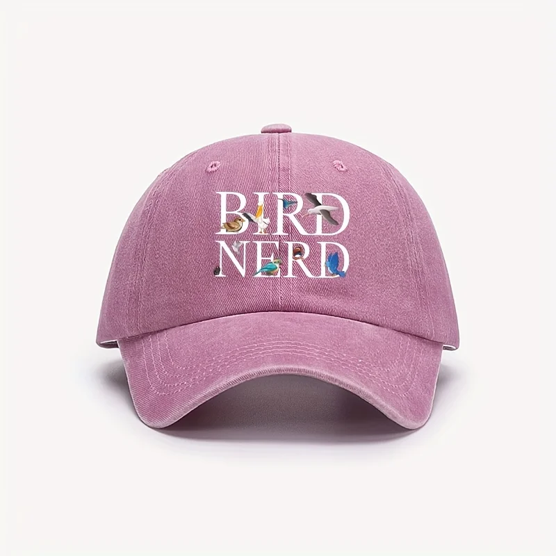 Bird animal pattern hot stamping printed  Washed old baseball cap duck tongue Lightweight dad cap