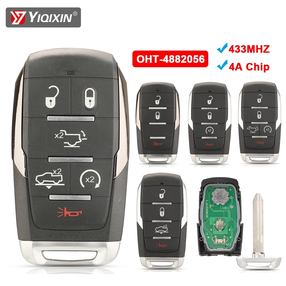 

OHT-4882056 Smart Prox Remote Car Key For Dodge Ram 1500 Pickup TRX Limited 2019 2020 2021Key Fob 433.92MHZ 4A Chip 68291691AD