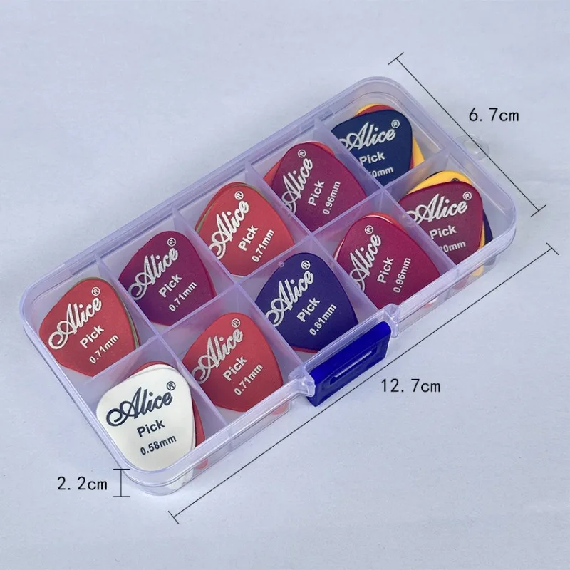 Guitarra Elétrica Bass Pick com Caixa De Armazenamento, Ukulele Acessórios, Cor Aleatória, Espessura Mista, 30 Pcs, 50Pcs