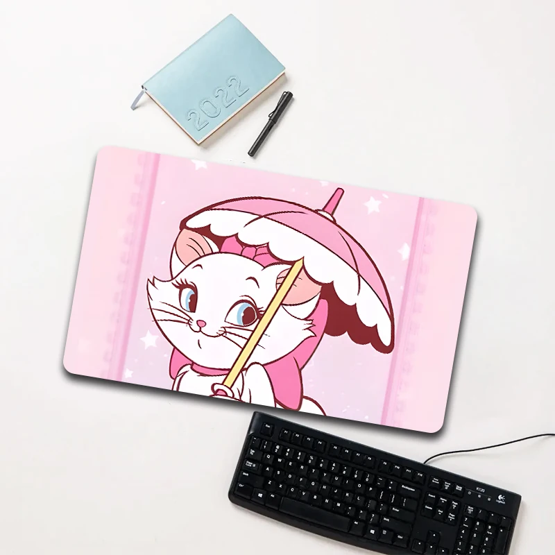 

Disney Marie Cat Pink Umbrella Mouse Pad Large Non-slip Waterproof Desk Mat for Laptop Office