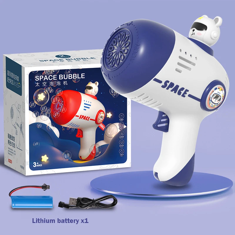 12-otworowy w pełni automatyczny pistolet do baniek kosmicznych dla dzieci Elektryczna ręczna dmuchawa do baniek Gra na świeżym powietrzu Zabawka dla dzieci