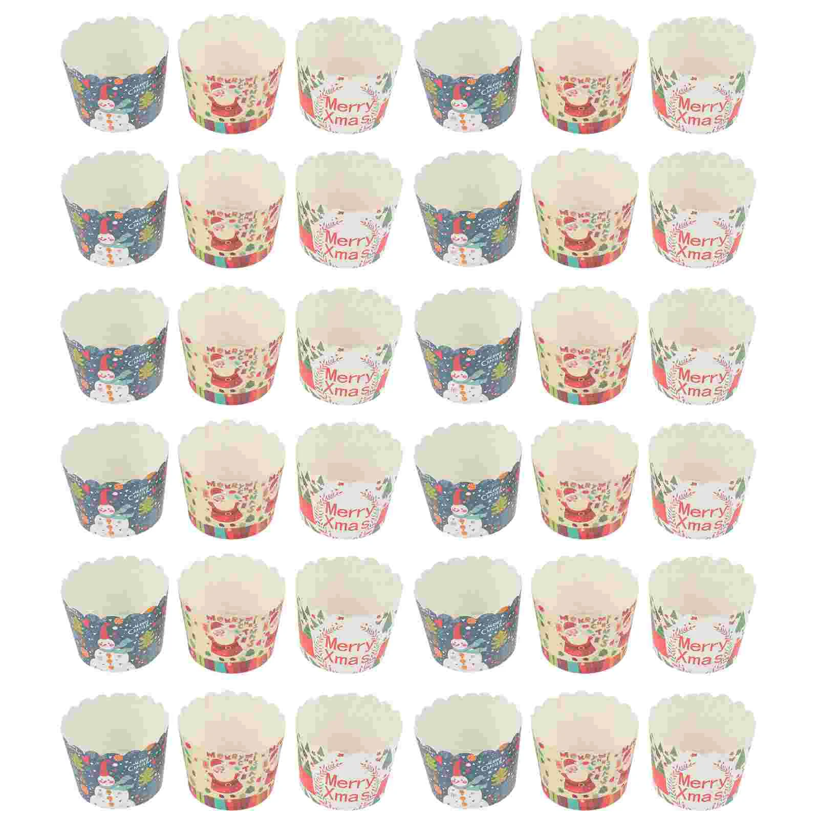

150 Pcs Christmas Cake Cups Non-stick DIY Baking Paper Wrapping Home Muffin Supply