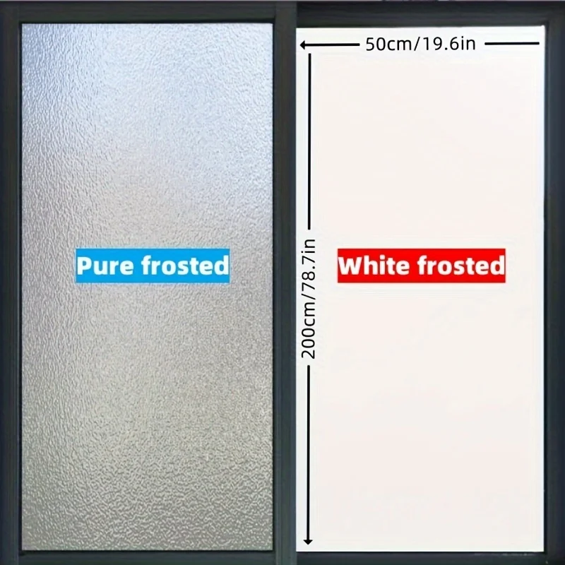 Milchige Sichtschutzfolie für Fenster, statisch haftend, ohne Kleber, einfache Installation, UV-Schutz, wasserdicht, für Zuhause, Badezimmer, Küche, Büro, Glas