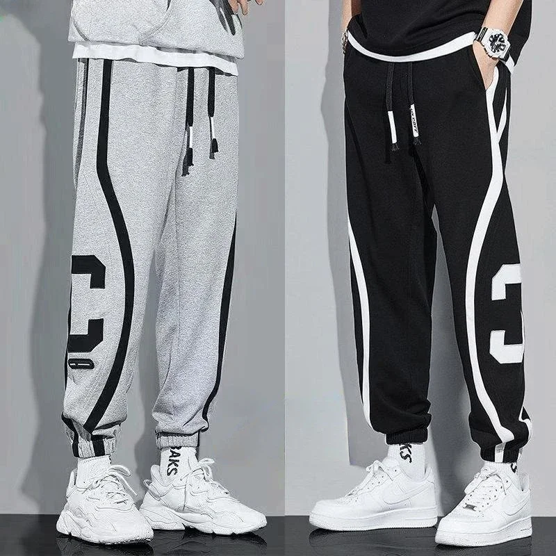 Men's Sweatpants Plain Thin Graphic with Zipper Pocket Summer Harem Trousers Male Sports Pants Sport Sweatshirt Slacks Y2k Baggy