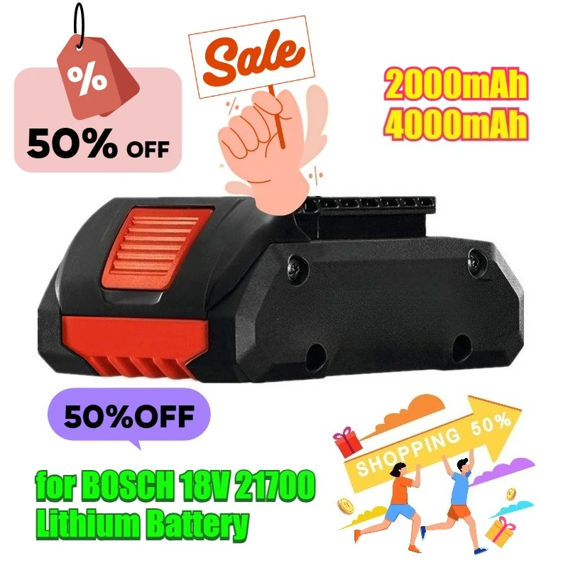 

2000mAh 4000mAh for BOSCH 18V 21700 Lithium Battery for Power Tools Such As Electric Drills and Angle Grinders Battery Pack