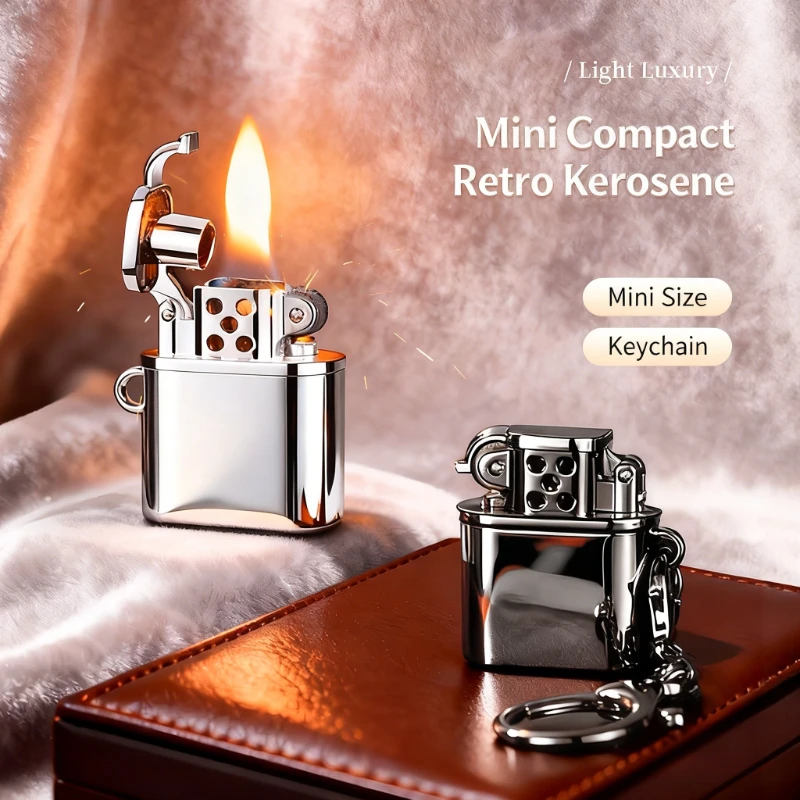 

New Pendant Lighter - Sanding Wheel Ignition + Personalized Strap, Portable Mini Gift for Trendsetters & Gadget Collectors