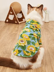 Dog Shirt for Small Dogs Sunflower Printed Costume Puppy Doggie Pet Clothes Soft Premium Apparel Attire for Daily Wear