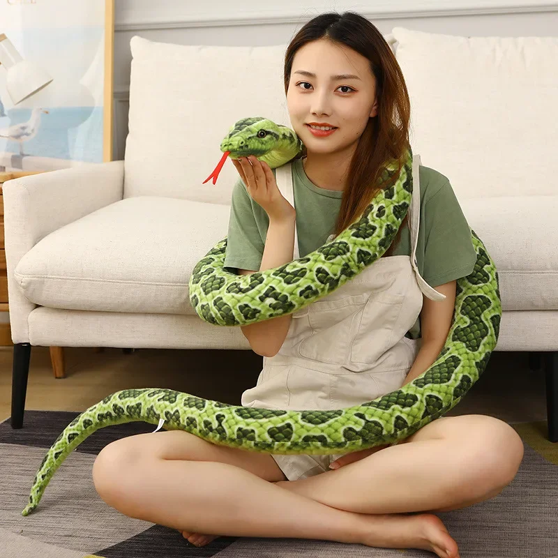 

190cm/280cm Giant Snakes Plush Toy Simulation Long Golden python Stuffed Snake Plushie Children Boys Gift Home Decoration