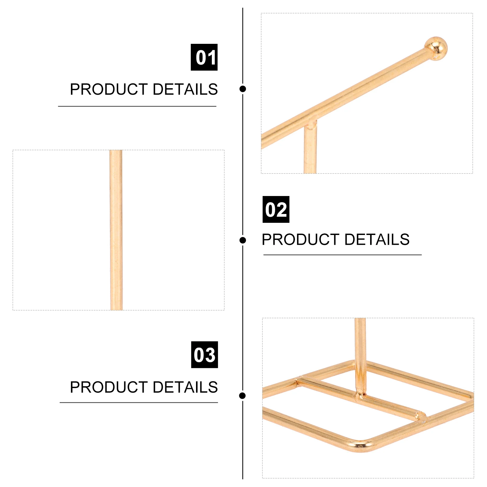 

1PC Wrought Iron Jewelry Stand Earring Holder Necklace Bracelet ganizer Display Rack Storage for Home Shop Golden