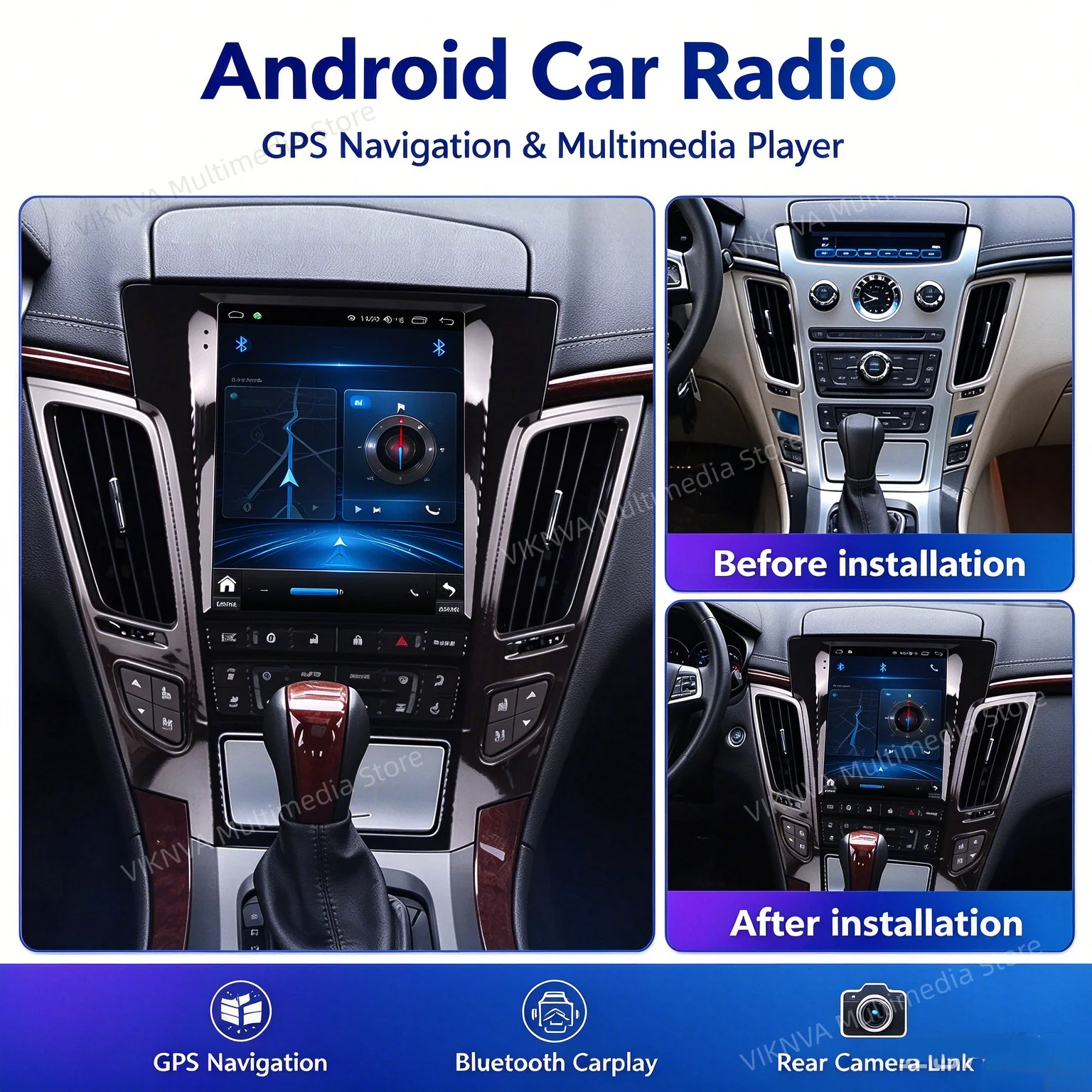 4G WIFI DSP Android Auto Navigation GPS For Cadillac CTS 2007-2012 Car Radio DVD Multimedia Video Player Stereo Carplay