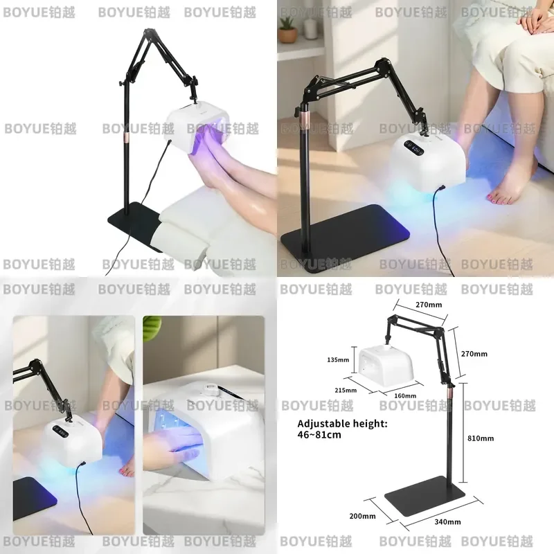 Rechargeable UV LED Nail Lamp with Auto Sensor Foot Rest Stand Portable Gel Polish Dryer Kit for Manicure Salon Home Use