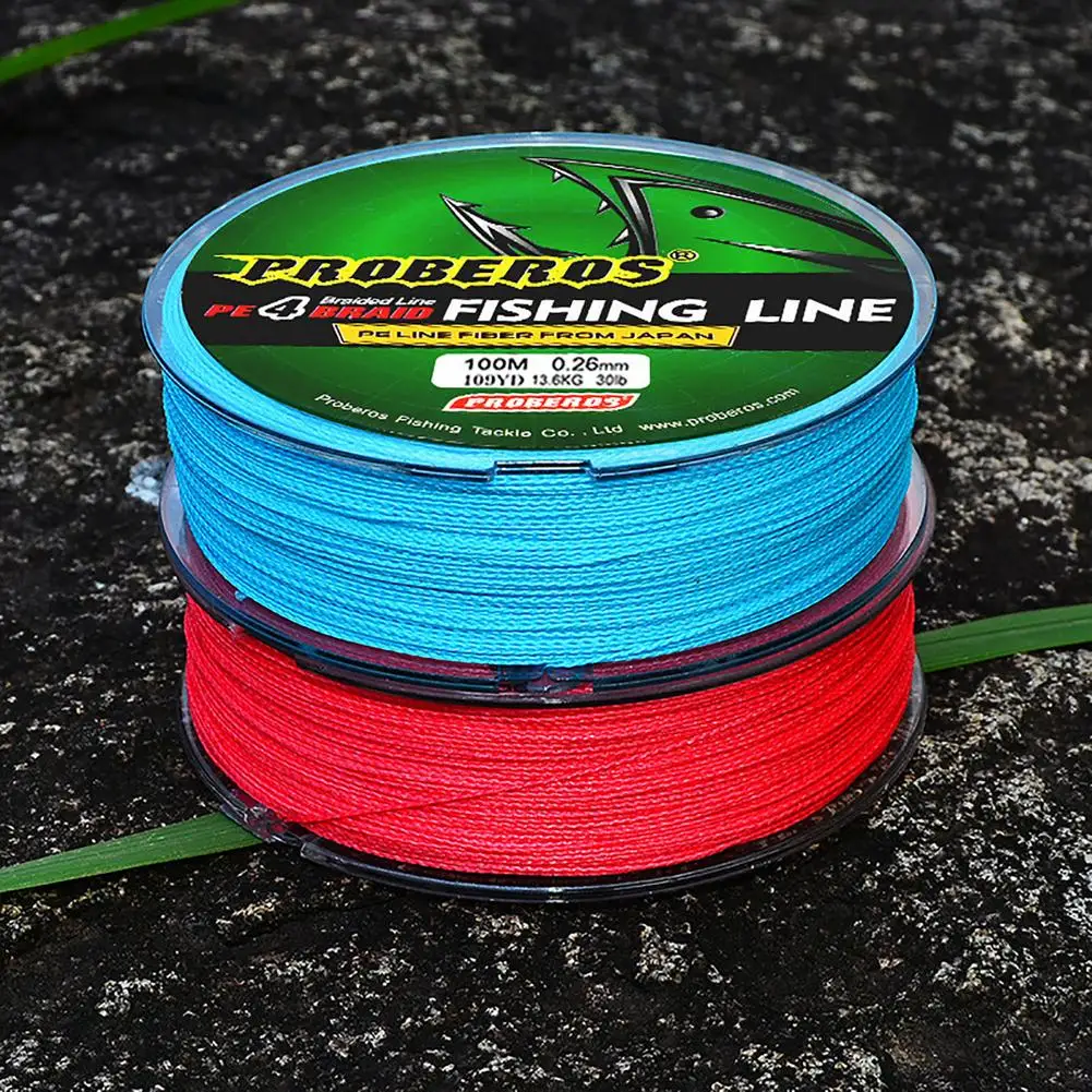 1 Roll 100m 4 Strands Fishing Line 0.4#-10# Multicolor 6-100lb Super Strong No Elasticity Pe Braided Wire Multifilament Line