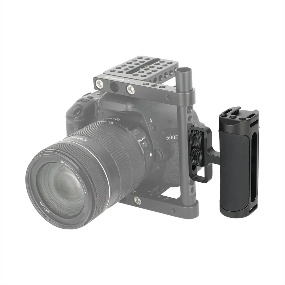 N05R Universal Side Handle Grip with Dual 1/4 In-20 Screw Mount for Left Right-Hand for Monitoe Camera Cage Handle Grip