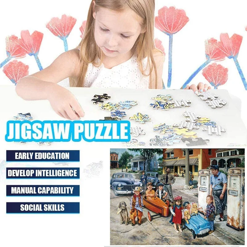 1000 Piece Jigsaw Puzzles For Adults Kids, Jigsaw Intellectual Educational Game Difficult And Challenge/Car Kid