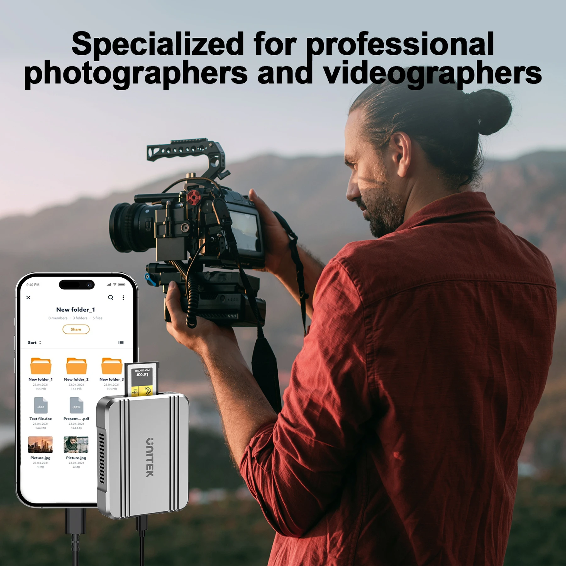 USB C 40Gbps Card Reader Type-C to CFexpress 4.0 Type B Card Support PCIe NVMe 4x4 Aluminum Alloy Housing for Android iPhone 17